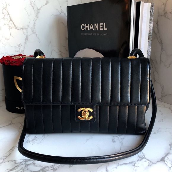 CHANEL Handbags - Chanel Classic Single Medium Flap Vertical Lambskin Leather Shoulder Bag